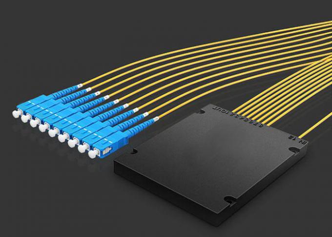 Baixa perda de inserção, baixo tubo do ABS do PLC do PDL 1 * 8, 2.0mm, cabo de 1M, divisor da fibra ótica
