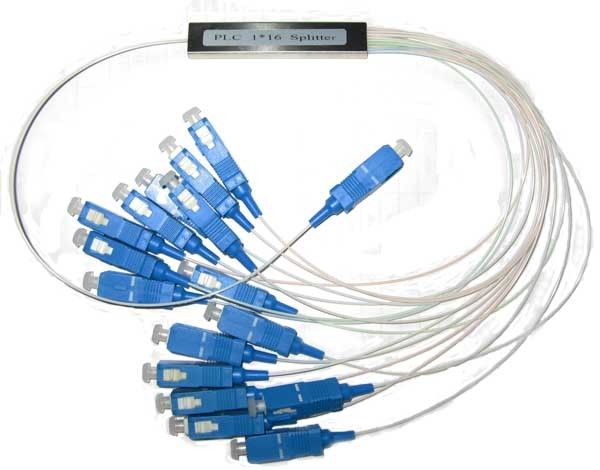 Divisor 1x64 do PLC da fibra ótica do único modo com o conector do SC APC de 900μM
