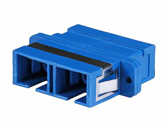 Modo com flange, cor azul dos adaptadores do conector da fibra ótica do duplex do SC único