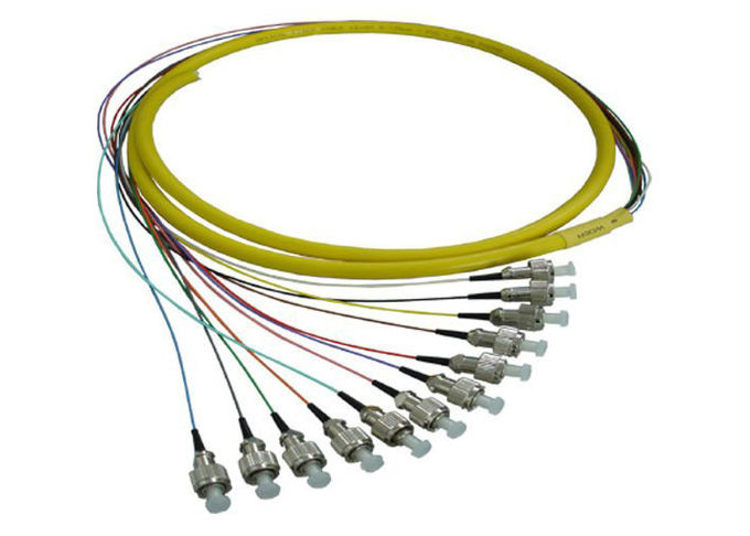 12 o núcleo cor da trança 12 da fibra ótica de FC/UPC ventila para fora a trança da fibra com cabo de LSZH