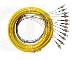 12 o núcleo cor da trança 12 da fibra ótica de FC/UPC ventila para fora a trança da fibra com cabo de LSZH