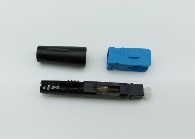 conectores azuis lustrados da fibra do único modo do conector da fibra ótica de 50mm pre - rapidamente