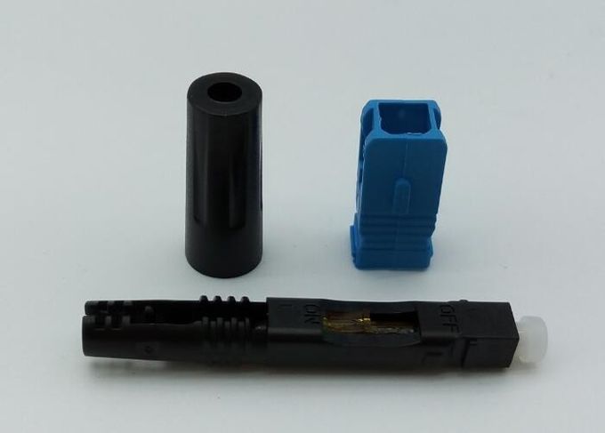 conectores azuis lustrados da fibra do único modo do conector da fibra ótica de 50mm pre - rapidamente