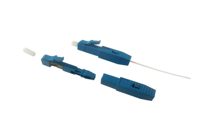 Do LC UPC da fibra ótica do conector azul encaixado rápido pre - para o cabo apertado do amortecedor de 0.9mm