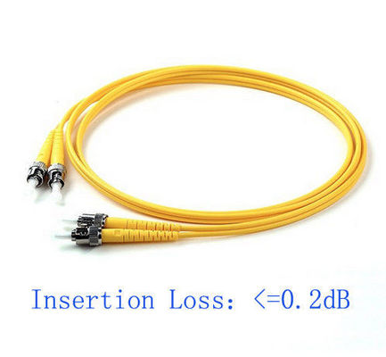 China cabo de remendo do duplex de 3.0mm 5Mtrs LSZH, baixo cabo de remendo da fibra do único modo de perda de inserção 10g fornecedor