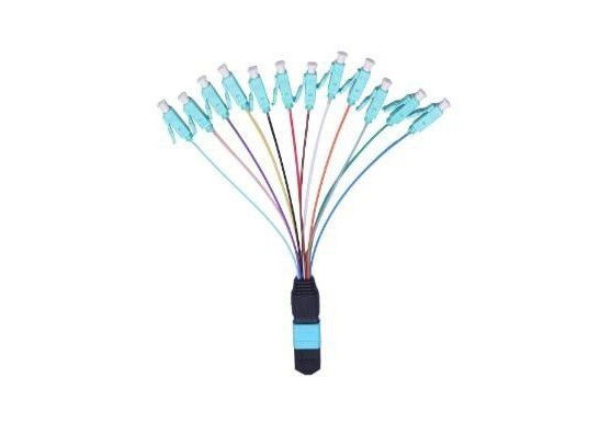 China Cabo de remendo alto OM3 fêmea da perda do retorno MPO MPO às cores do comprimento 12 do LC 0.9mm fornecedor