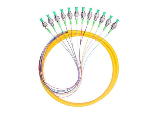 Cabo de fibra ótica FC/APC 2.0mm da trança do único modo de 12 núcleos 1M para o sistema de FTTH fornecedor