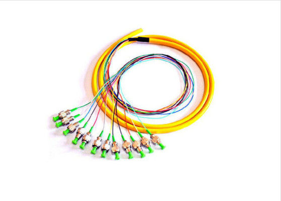 Cabo de fibra ótica FC/APC 2.0mm da trança do único modo de 12 núcleos 1M para o sistema de FTTH fornecedor